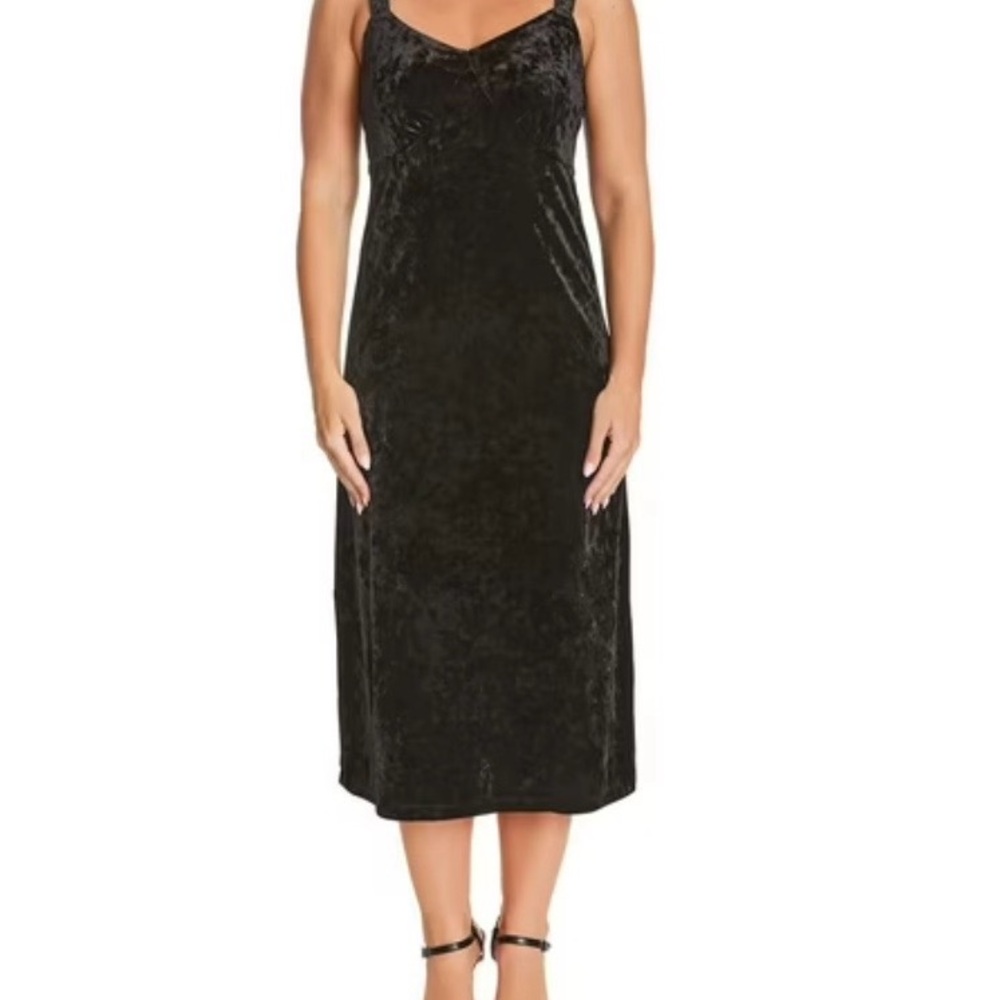 Jessica Simpson Green Velvet Midi Dress Womens L Whimsigoth Fairy Holiday NWT